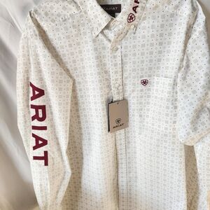 Ariat Men's Cream Shirt with Marooned Details